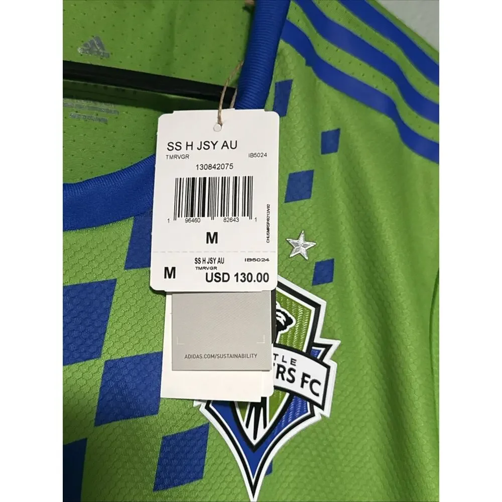 Adidas Seattle Sounders FC MLS 22/23 Home Authentic Soccer Jersey Medium IB5024